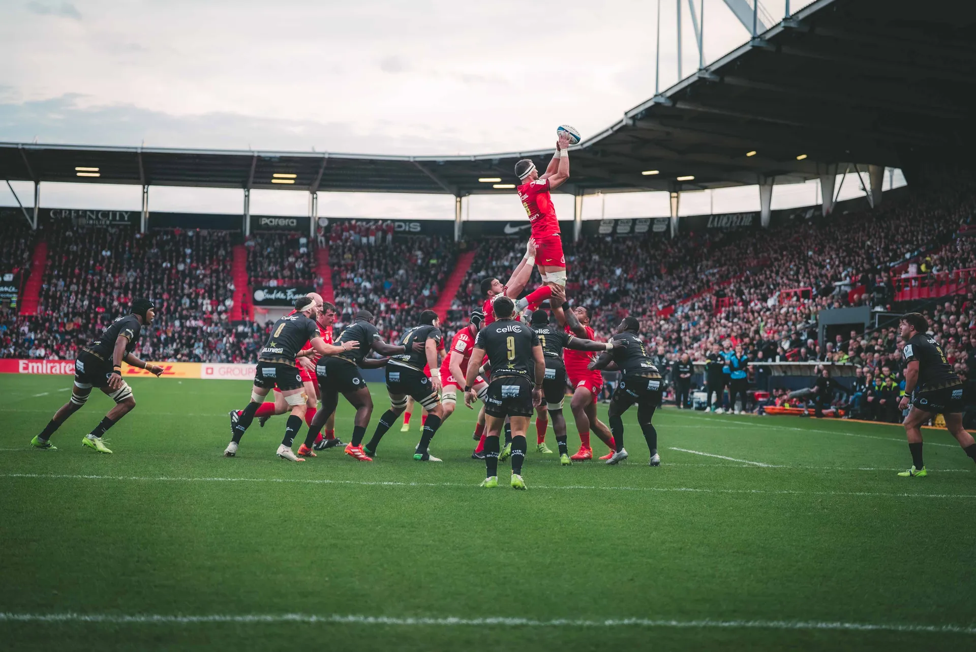 Touche du Stade Toulousain contre les HollywoodBets Sharks