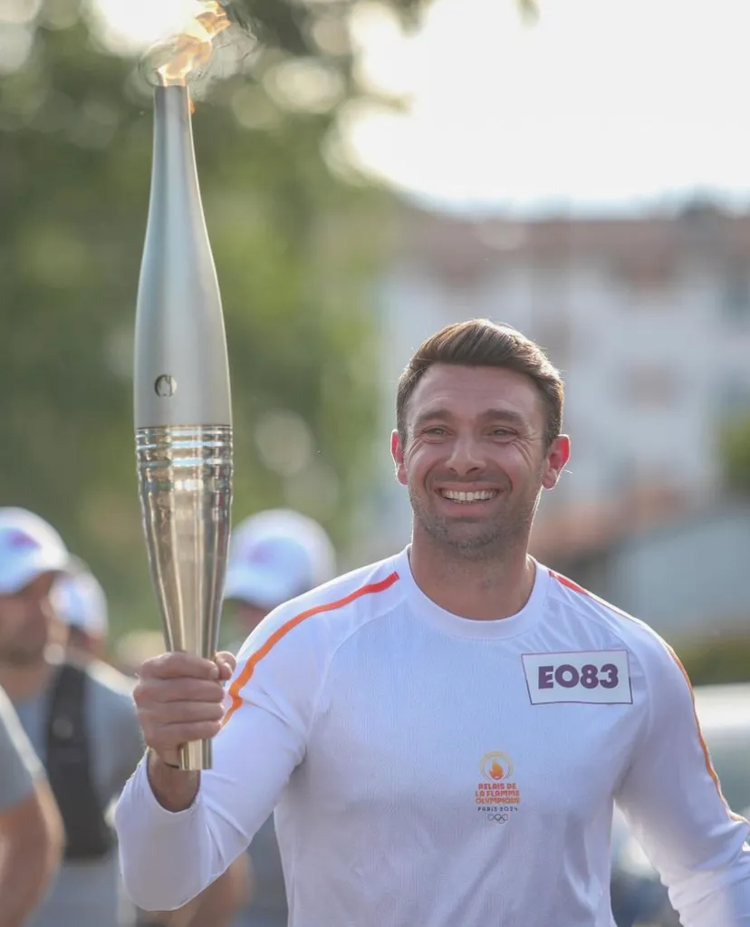 Vincent Clerc, relayeur de la Flamme Olympique