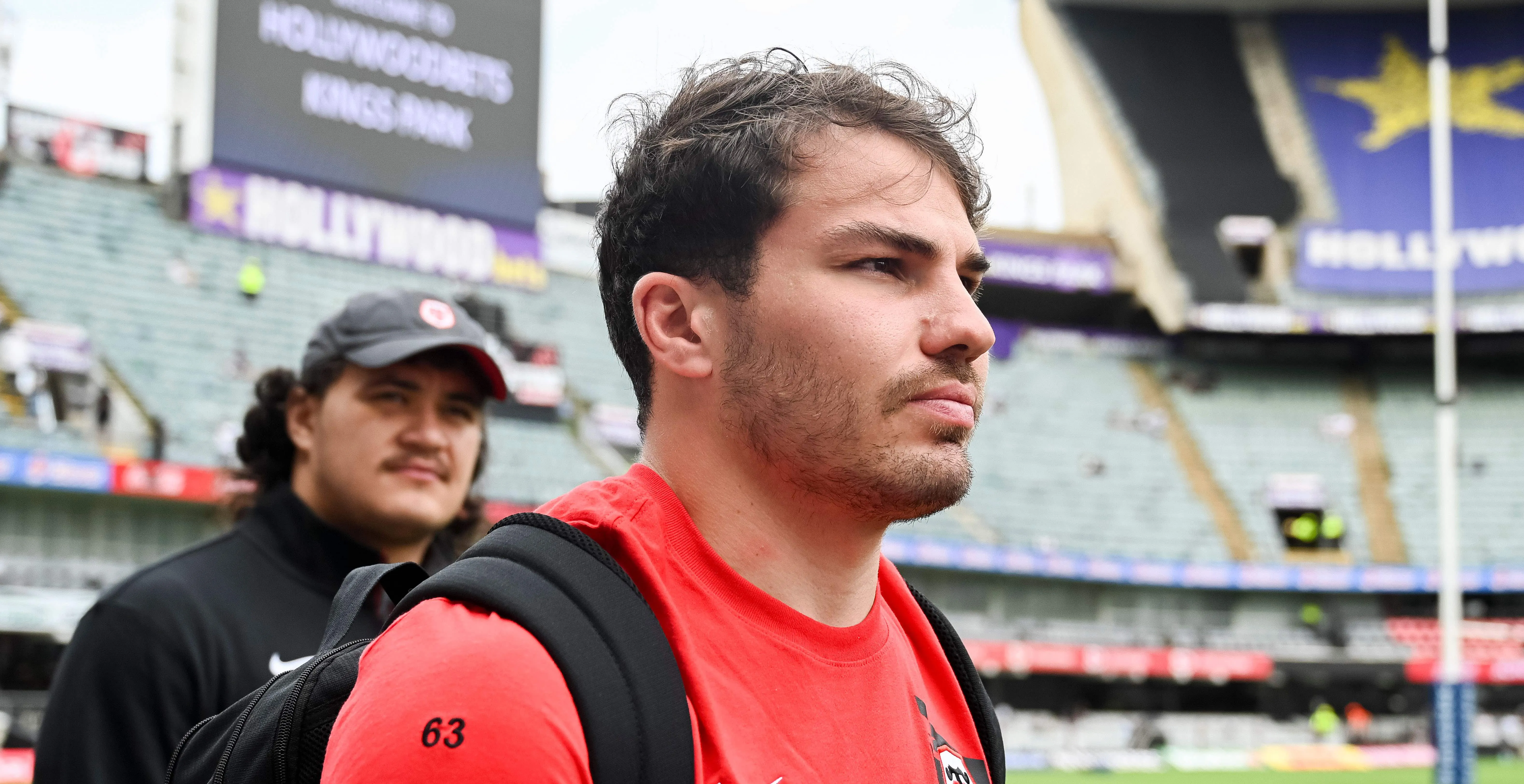 Antoine Dupont arrivant au Hollywoodbets Kings Park
